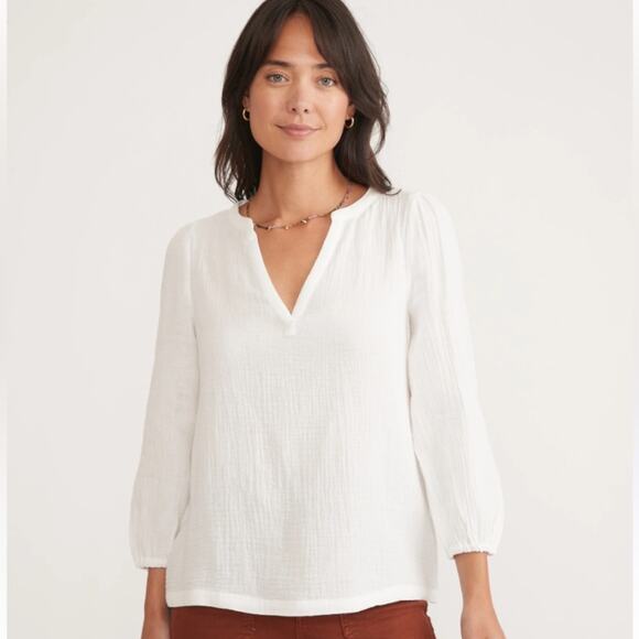 Marine Layer White Gauzy Top Blouse size XL - Picture 1 of 7